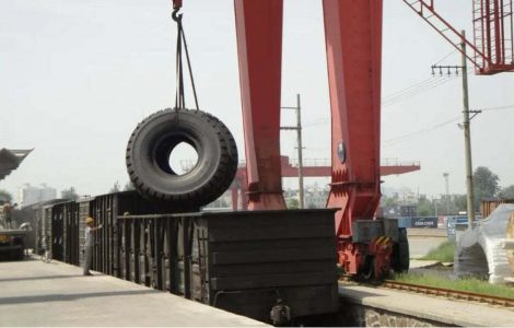 Rail transportation of Tires